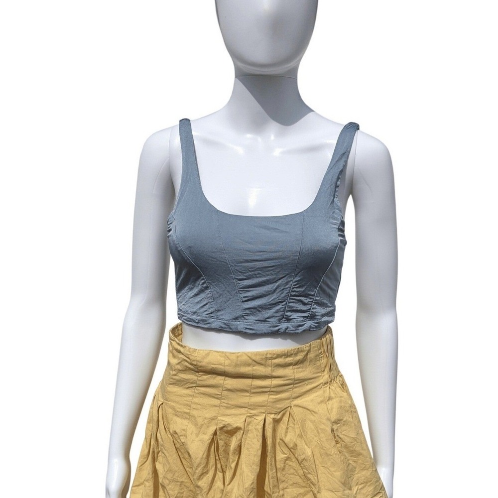Intimately Free People Blue Crop Top Square Neck Sleeveless Small